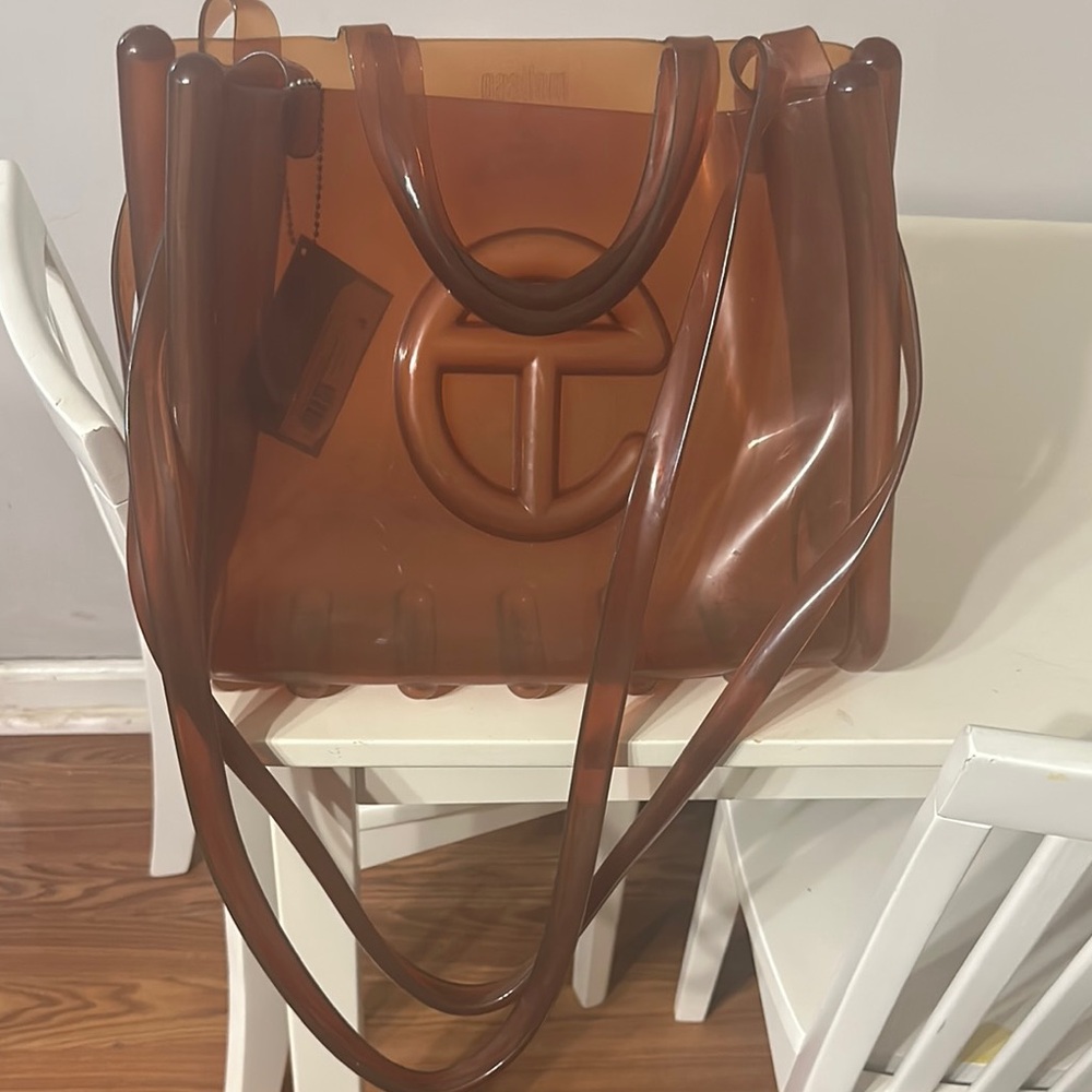 Brown Transparent Tote Bag